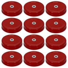 레드 레귤러 마우스 메이슨 병 빨대 뚜껑 6.9cm(2.7인치) 금속 스테인리스 스틸 메이슨 병 음료 뚜껑 빨대 구멍 누출 방지 식기 세척기 사용 가능 (6), 6
