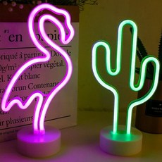 캠핑네온무드등 네온사인조명 LED네온사인 홈바네온사인, 1-네온사인-선인장