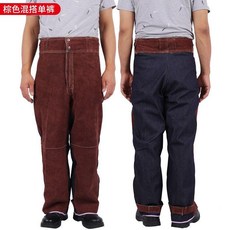 牛皮電焊工作服 防燙耐高溫防護服, 1個, 棕色混搭褲子,L小號