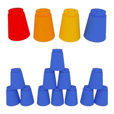 방과후돌봄 지능개발 꼬마컵 쌓기놀이 12p 손스포츠 단체게임소품 가족보드게임 게임, 6개, 색상랜덤