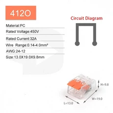 25/50/100PCS 주황색 레버 와이어 커넥터 2/3/4/5 핀 소형 도체 푸시 인 터미널 블록 미니 소형 고속 케이, 02 25PCS, Orange 412