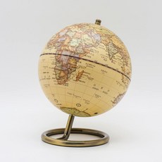 復古風格地球儀，小巧精緻桌面擺飾，學習地理知識，辦公室書房裝飾品, 復古色