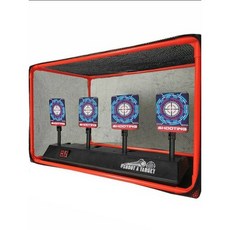 그물망형 과녁 너프건 자동 사격 타겟 전동 표적 스나이퍼 전자 단일 표적, 표준+일반 배터리, 전자 표적 3개+방탄메쉬 프레임