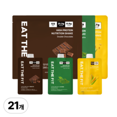 잇더핏 단백질 쉐이크 3주플랜 (더블초코맛 1주+녹차라떼맛 1주+옥수수맛 1주), 280g, 3개