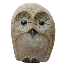 可愛貓頭鷹石雕 花園擺飾 戶外庭院裝飾 石頭工藝品 園藝造景, 貓頭鷹雕S型15-20*H18-25cm