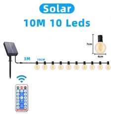 야외 태양광 스트링 라이트 G40 구형 LED IP65 완벽방수 테라스 뒷마당 현관 발코니 파티 크리스마스용, 03 EU plug 10M 10 Leds
