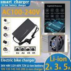 42V 54.6V 58.8V 67.2V 3A 리튬 배터리 충전기 (10S 13S 20S 60V 이온 팩용) 고속 지능형, 05 42V 10S charger, 03 번들 5, 01 3A