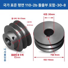 V벨트풀리 타이밍풀리 국가표준 보어 발전기 시브 부품, 골드 110-2B 돌출대-30-8, 기본 모델명/품번
