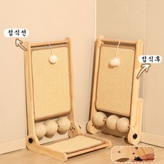 HULU 고양이 스크래쳐 대형 우드 DIY 고양이 수직 리필 패드, 1개, 원목색