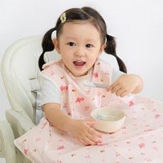 한스펌킨 스스로 먹는 이유식 턱받이 나시 민소매 코지폭스 피치, [코지폭스]피치, 1개입, 1개