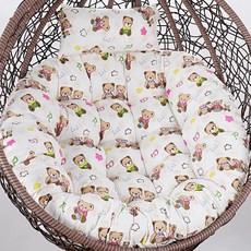 머스코 라탄 흔들의자 쿠션 SBU18I25 편안한 방석쿠션 의자쿠션, 1개, 오프화이트코튼베어