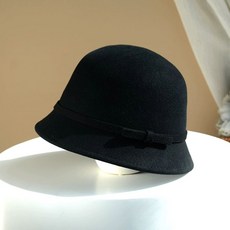 라벨리아 팡쿠 중년 여성 울 모직 클로슈햇 버킷햇 모자 벙거지 페도라, A. 조절 있는