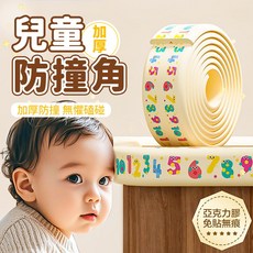 AOLE 防撞條 防撞角 兒童防磕碰 桌角防撞 防護海綿, 1個, 防撞條數字粉色,長200公分*寬8公分*厚0.8公分