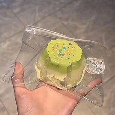 리얼 카라멜 푸딩 말랑이 촉감 장난감 키덜트 선물, 말차 커스터드 푸딩