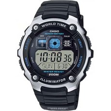Casio 카시오 AE-2000W-1AVCF 남성용 AE2000W-1AV Silver-Tone and 블랙 Multi-Functional 디지털 스포츠 워치 603927