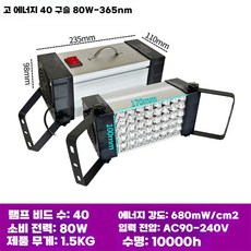 UV 조사기 건조 라이트 전문가용 경화기 젤램프 코팅 램프 산업용 LED 레진아트, 고강도 40 비드 80W (365nm), 고강도 40구슬 80W