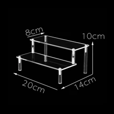 코인거치대 소장장식 디스플레이 릴 디스플레이 스탠드 투명 사다리 선반 인형 점토 입상 자동차 모델 블라인드 박스 향수 보관, 2)1 tier 20x8cm, 01 2 tier 20x8cm