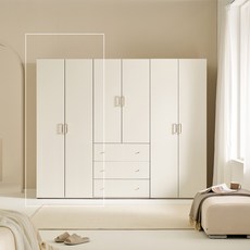 밀로의집 담다 템바보드 옷장 이불장 3서랍장, 화이트