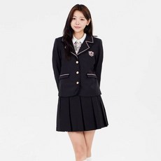 TBZ 핑크라인 3버튼 블랙 세라복 프레피룩 교복세트