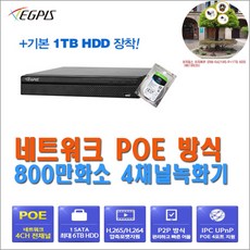 CCTV 4채널 POE 네트워크 녹화기(이지피스 이지뷰IP ERN-0421HS-P+1TB HDD)외 추가상품, 1개