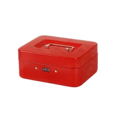 소형/대형 잠금 금고 이중층 금속 돈 상자 키 잠금/비밀번호 조합 보관함 사무실용, 11 Red-S-Lock