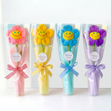 래프유 스마일 꽃인형 꽃다발 4p, 혼합, 4개