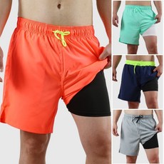 男士寬鬆大碼泳褲速幹雙層沙灘褲防尷尬抗風透氣面料日常百搭沙灘, A08深藍拼色 雙層沙灘褲,4XL 體重92.5-100.0公斤