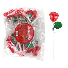 [홈앤스쿨] 러블리 장미 캔디 36g 30개입 딸기맛 사탕 꽃송이 사탕다발 만들기, 30개