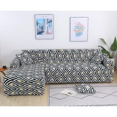 소파 커버 탄성 소파 슬립 커버 Chaise Longue 단면 코너 소파 커버 케이스 가구 1/2/3/4 Seater Housse Canapé, [04] 4-Seat 235-300cm 1PC, 색상 13, 1개