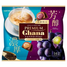 일본롯데 프리미엄 가나 쇼콜라 셀렉션 로열 밀크티 & 완숙 거봉 맛 14개입, 114.8g, 1개
