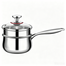 Yumly 통3중 304 스텐 인덕션 이유식 냄비 편수, 1개, 찜기, 18cm