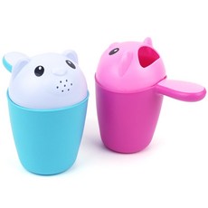 달빛몰 뚜껑달린 목욕 바가지 아기목욕용품, 핑크, 핑크