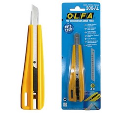 OLFA 올파 9mm 도배 장판 소형 커터칼 300AL (자동잠금방식)