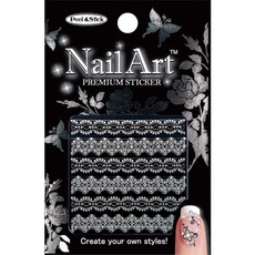 네일쎈 네일아트스티커 N 화이트레이스 시리즈 네일스티커, 1개, N-W-09