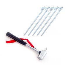 遠程露營鉻錘 + 鉻包 40 厘米 x 5 件套, 1套裝, 混色