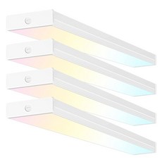 4팩 4FT LED 랩어라운드 라이트 3와트 3루멘 3CCT 가능 55W 65W 75W 5500lm 6500lm 7500lm 3000K 4000K 5000K 4피트 조명기구, 3 CCT