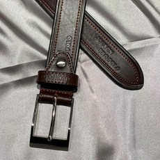 JOUSON PRO POLO 義大利牛皮真皮皮帶 簡約縫線設計 台灣製造 經典咖啡色與黑色