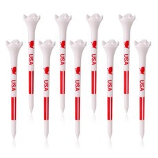 WMAWJBT 프리미엄 플라스틱 골프 티 8.9cm(3 1/4인치) 미국 지도 롱 4프롱 티 100팩 남성 여성 및 아동용 선물