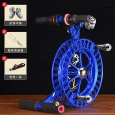 베어링 얼레 럭셔리 감는 회전 기계 합금 와인딩 수동, 28cm 파란색-합금 백리본 바퀴x