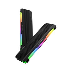 EZDIY-FAB RH01 ARGB RAM 방열판 DDR5 DDR4용 RGB 메모리 열 스프레더 5V 3핀 ARGB 조명이 있는 알루미늄 RAM 쿨러 게이밍 PC 메모리, 블랙 2팩, 2