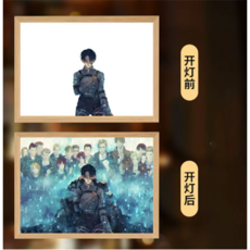 진격의 거인 조명액자 라이트 거실 침실 장식 장식품 인테리어, 충전모델 L사이즈 32x22cm - 터치, 1개