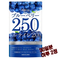 퓨어랩 블루베리250mg 루테인20mg 30일하루2정 눈건강