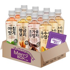 차음료 세트 {옥수수수염차3+우엉차3+황금보리3+아침헛개3}+메세지카드, 1세트, 500ml