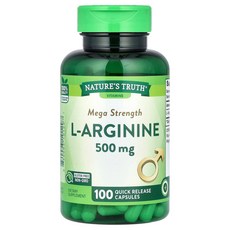 네이처스 트루스 L-알지닌 500mg 빠른 방출 캡슐 100정 NTH-10129, Nature's Truth, L-알지닌, 500mg,, 1개