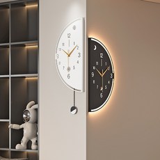 YAPOGI 코너 벽걸이 시계 양면 LED 무소음 벽시계, 스타일B