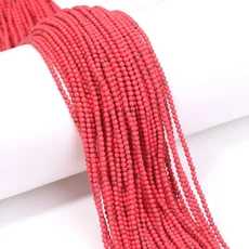 2mm 신말라카이트 스톤 비즈 라운드 DIY 목걸이 팔찌 보석 제작 액세서리 도매 1줄, 01 2mm about 165 175pcs, 01 Syn red Turquoise