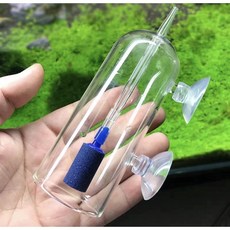 臥水族 超白玻璃溶氧器 氣泡石 細化器 空氣幫浦 水族箱適用 高效溶氧 提升魚兒活力, 1個