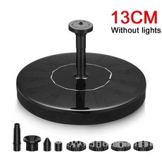 태양광 정원 야외 마당 분수대 분수 빛 7 색 LED 태양 회전 3W 6 노즐 워터 펌프 조류 목욕, 13CM No lights 2, 1개