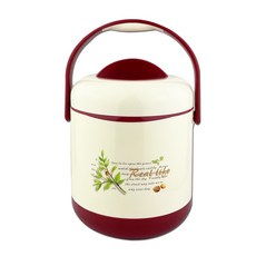 頂鮮 304不鏽鋼保溫提鍋 保溫鍋 保冷鍋 保鮮鍋 手提鍋 冰桶 悶燒鍋 外帶打包 露營野餐, 1個, 2L 紅色,超取限購2個