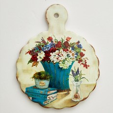 하루아홈 앤틱 도자기 냄비받침 인테리어 벽장식, 꽃다발, 1개